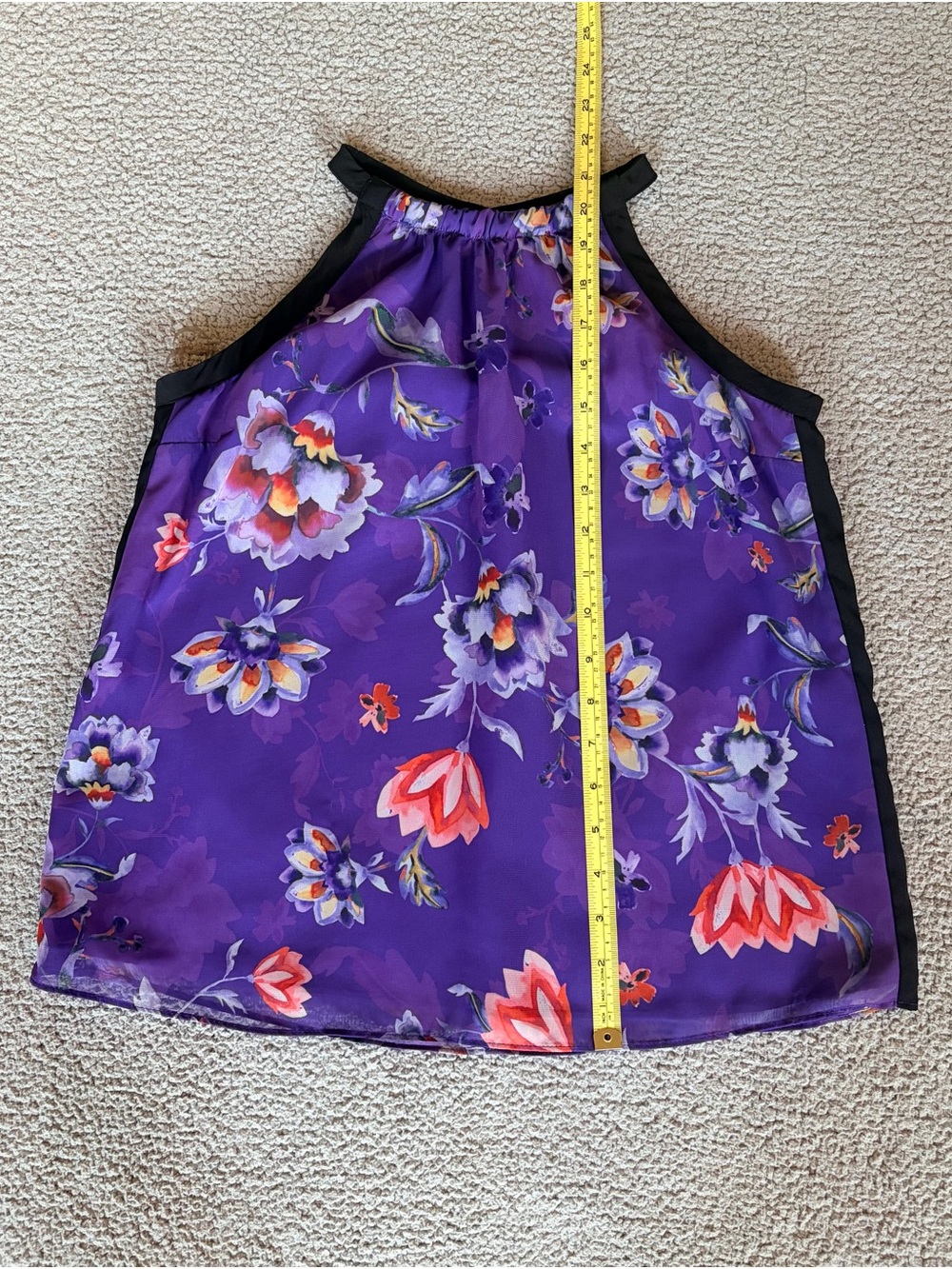 Whimsy Fairy Boho Floral A Line Halter Top Purple Black Size XS - Picture 4 of 9